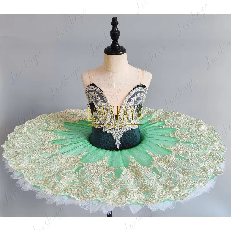 

Green Sleeping Beauty stage performance dress Little Swan puffy yarn children professional ballet skirt