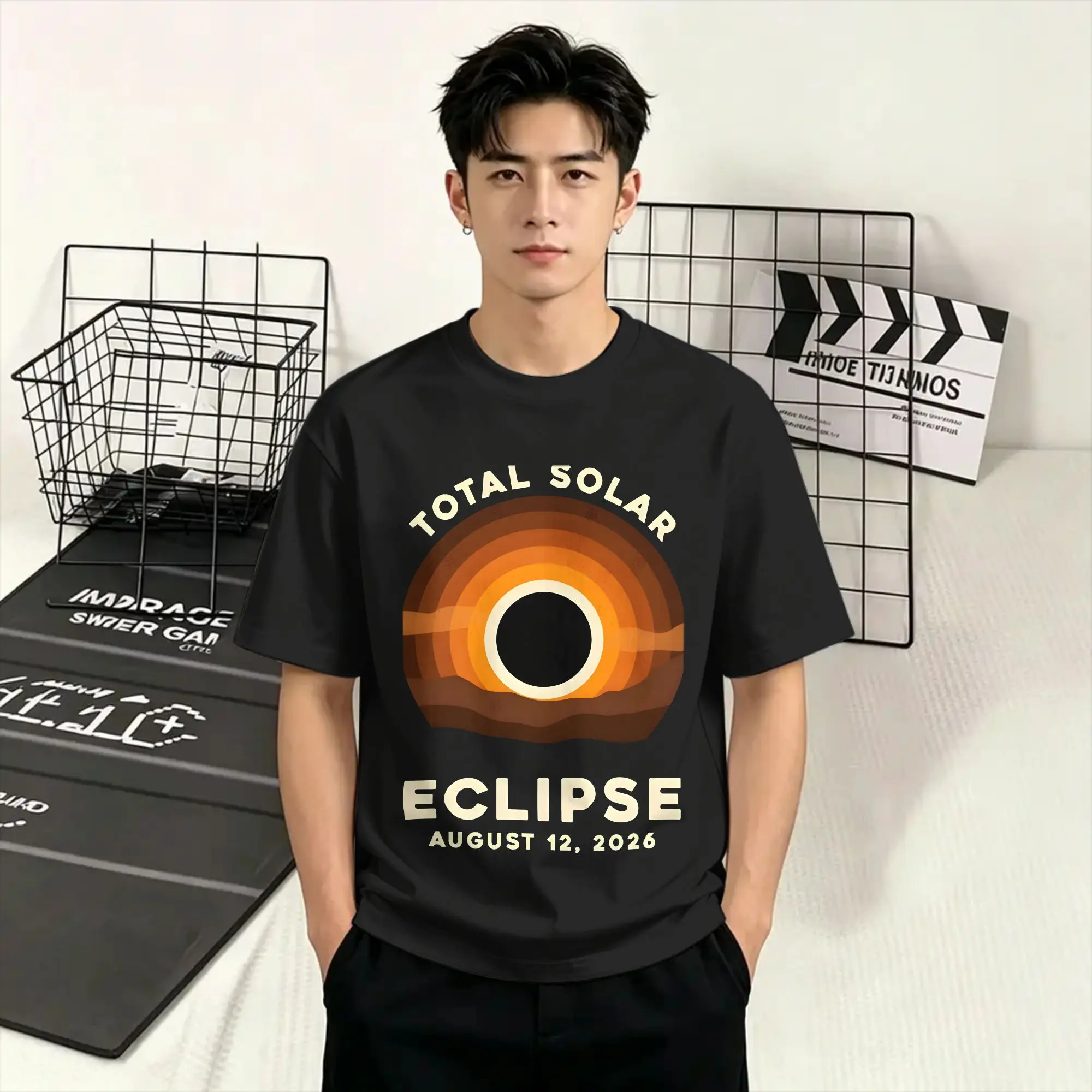 Iceland Total Solar Eclipse August 2026  Pure Cotton T Shirt For Adult Summer T-Shirts O-Neck Harajuku Tees Big Size Casual Tops