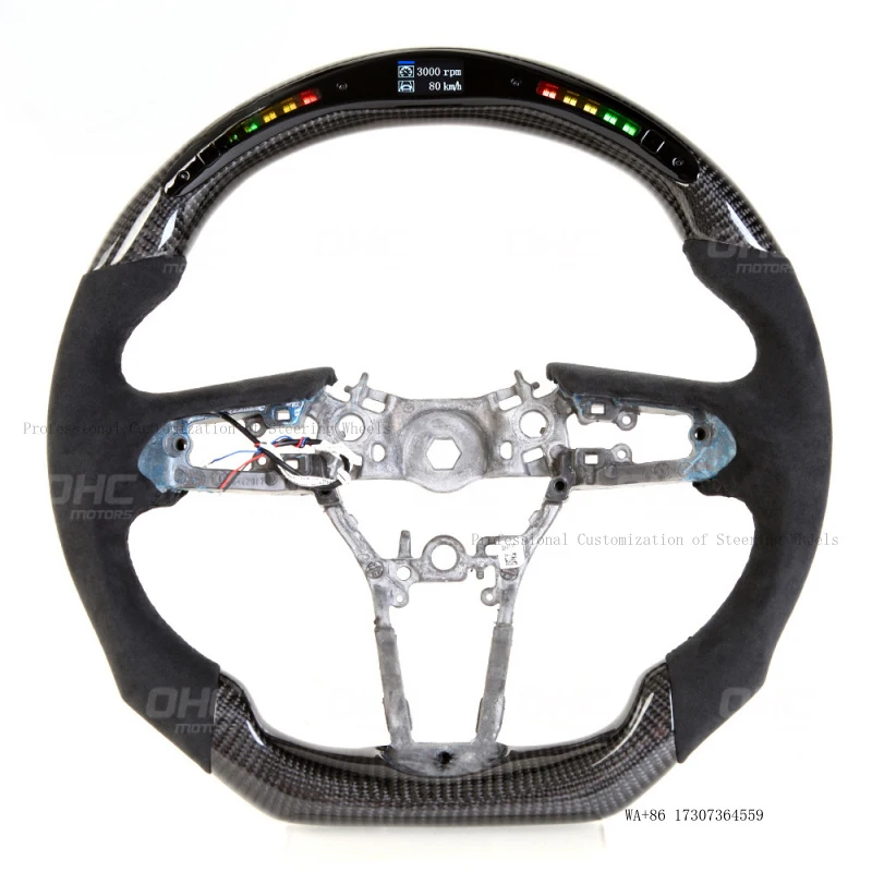 Suitable for Mazda 6 Ruiyi, intelligent LED multifunctional carbon fiber steering wheel with Alcantara suede