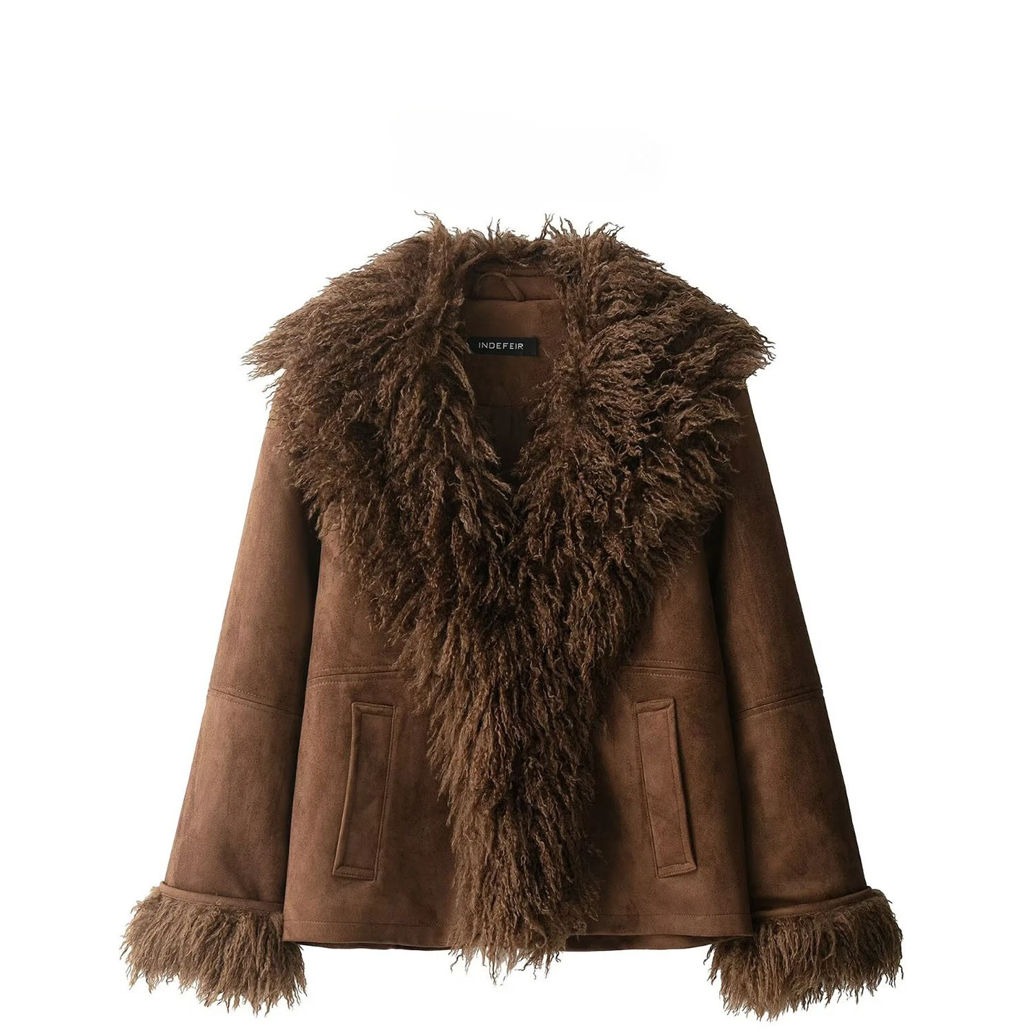 

Autumn Winter New Fashion Faux Fur Women Casual Jacket Elegant Large Collar Female Velvet Warm Coat