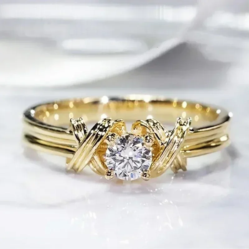 Модные обручальные кольца золотого цвета, женские роскошные мочевые подушки/круглые кубические циркония, модные женские украшения, новинка, Прямая доставка Модные обручальные кольца золотого цвета, женские роскошные мочевые подушки/круглые кубические циркония, модные женские украшения, новинка, Прямая доставка