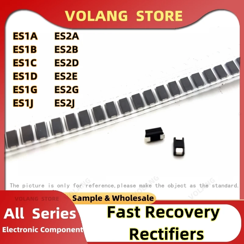 20Pcs Fast Recovery Rectifiers SMA ES1A ES1B ES1C 150V ES1D ES1G ES1J 1A 600V ES2A ES2B 100V ES2D ES2E 300V ES2G ES2J DO-214AC