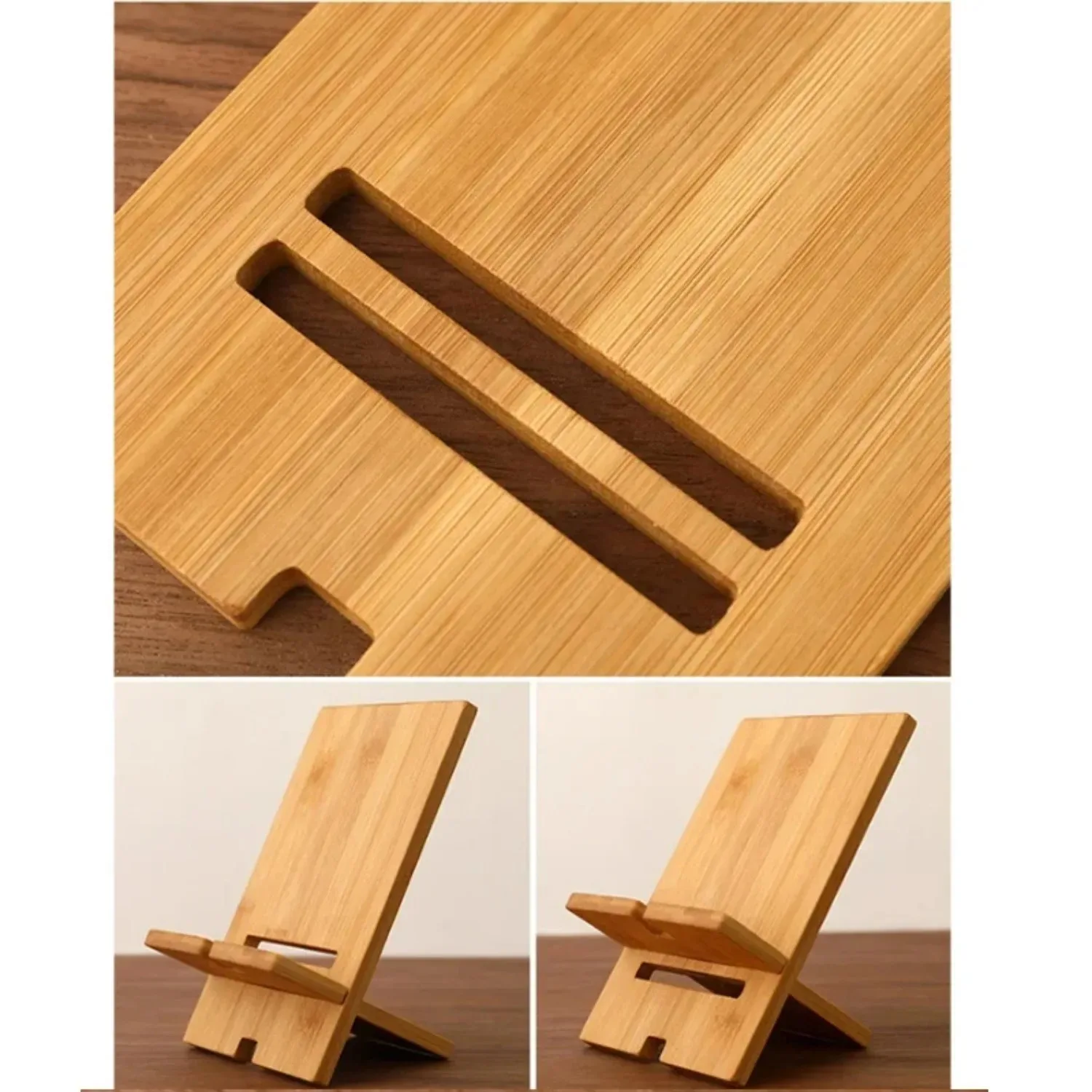 Bamboo Phone Stand, Bamboo Base Charging Holder, Multi-functional Stand for Phones & Tablets - view 6
