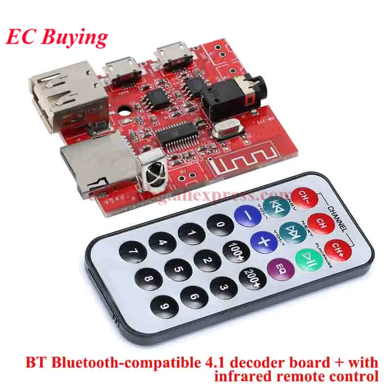 1-2 Peças XY-BT-Mini Receptor de Áudio Bluetooth Compatível BT Ble 4.1 Placa Decodificadora MP3 WAV Sem Perdas Módulo de Música Estéreo Sem Fio DIY