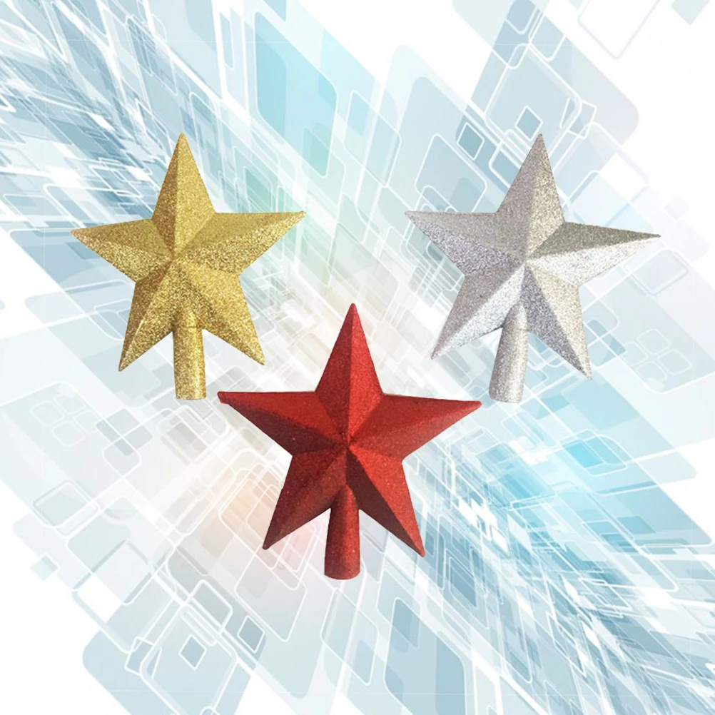 

3Pcs Christmas Tree Hanging Pendant Five-Pointed Star Shape Premium Material Adorable Decoration for Xmas Tree Home