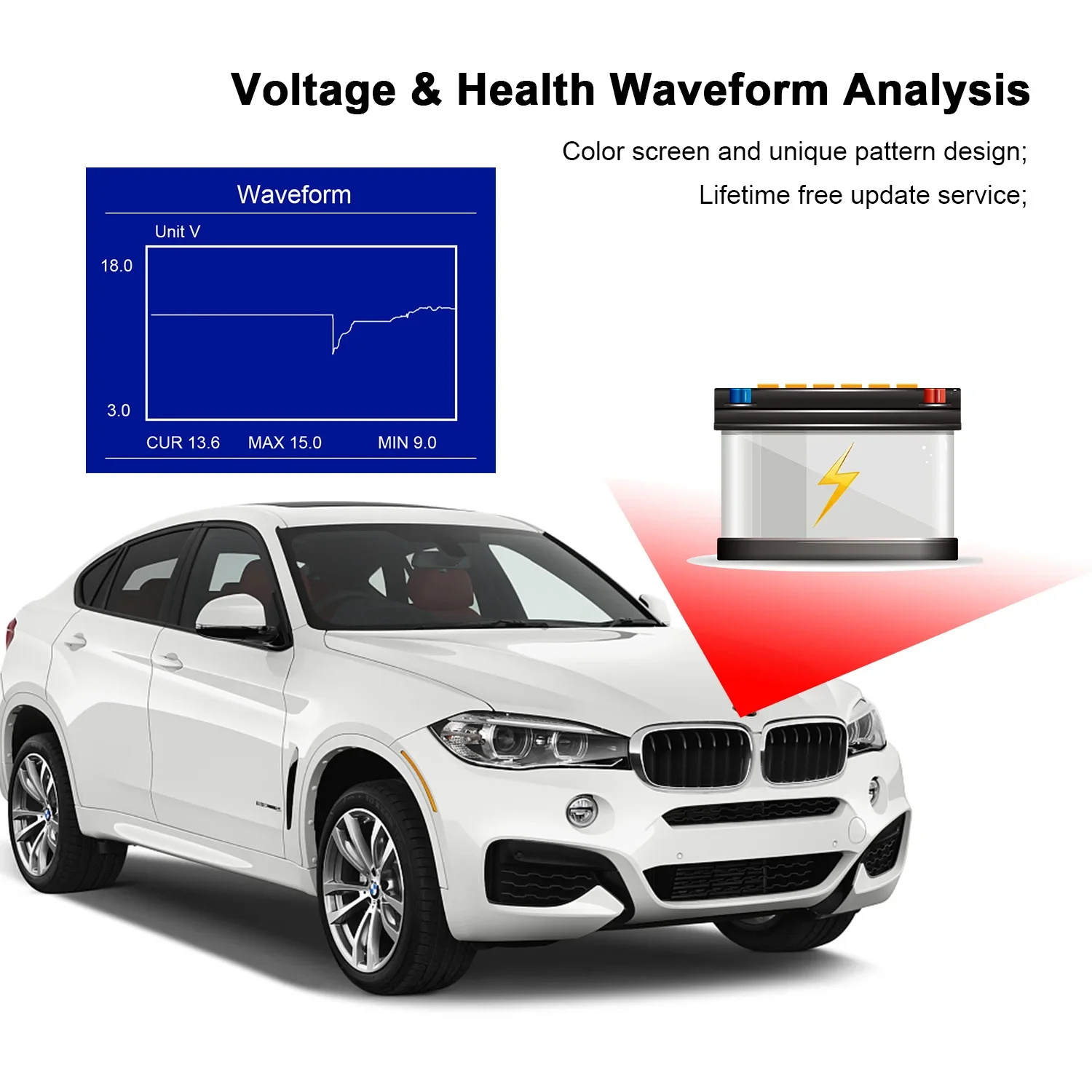 KW720 Universal-Batterietester – 12 V/24 V mit Drucker