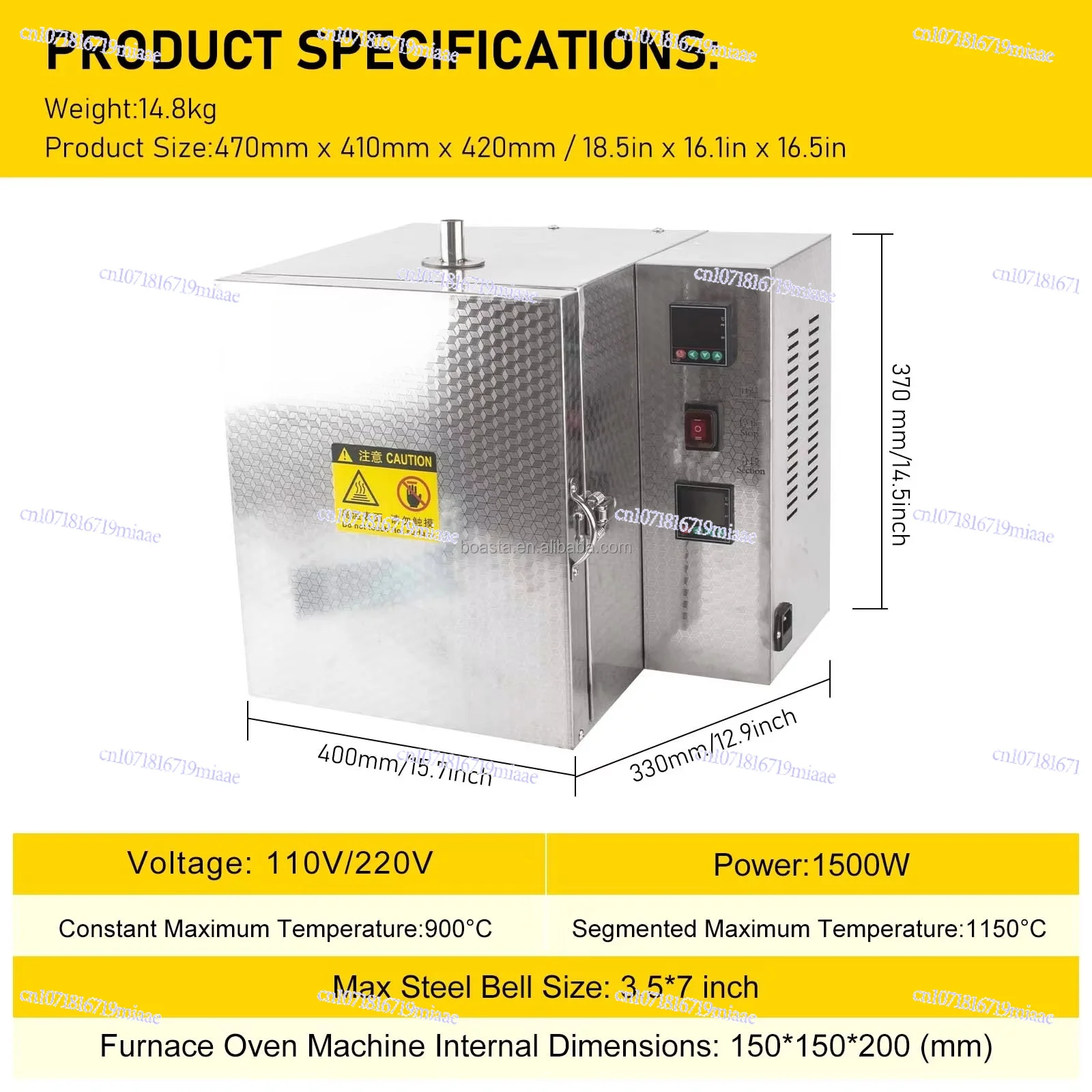 800 Constant 1200 Sectional Temperature Control Burnout Oven Mould Digital Display Wet and Dry Gypsum Furnace Permanent