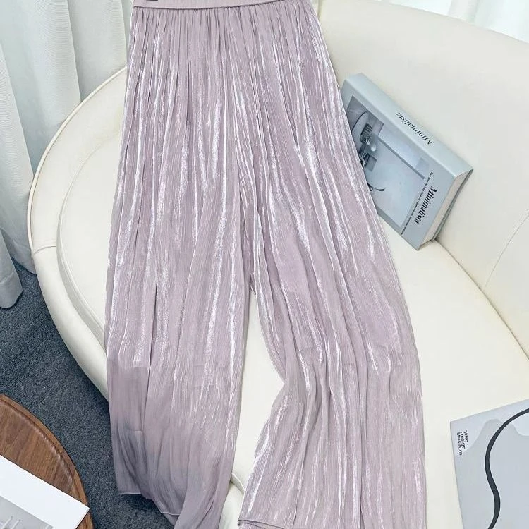 High Waist Draped Wide Leg Pants Skirt Casual Loose Fit Korean Style  Color Summer Thin Version plus Size Women's Clothing