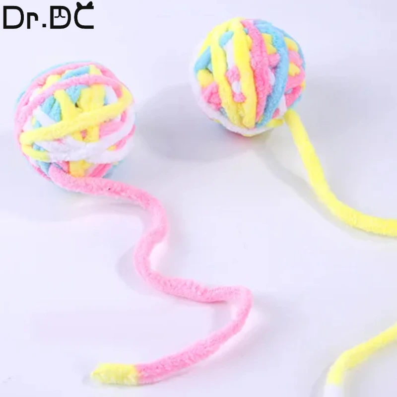 Dr.DC Pet cat toys are self entertaining chew and tease cats toy balls colored wool dog supplies fidget toy for cats accessories