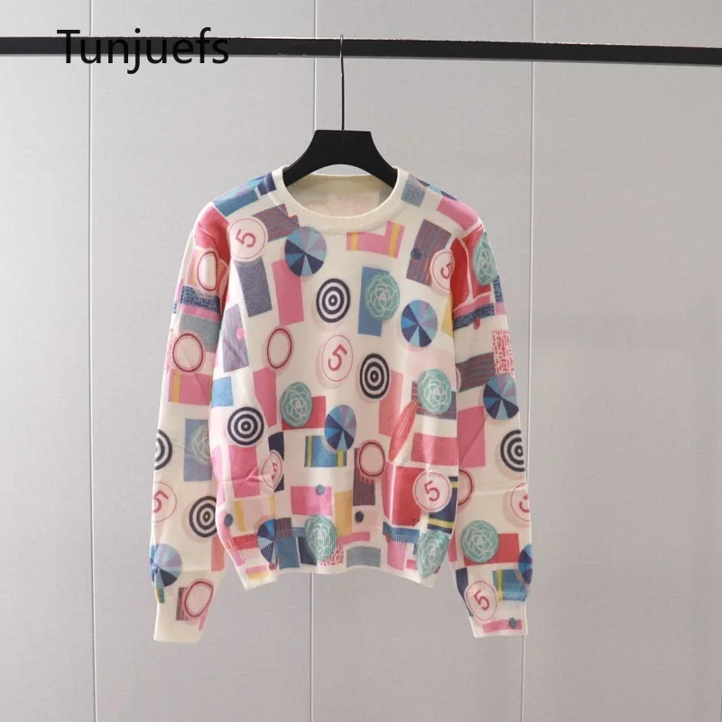 

Korea Y2k Sweater Women Luxury Brand Long Sleeve Pullovers Women's Sweaters Print Jumper Knit Tops Women Clothing Sueter Mujer