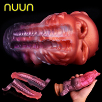 NUUN Dual Channel Wolf Pussy Masturbator Soft Silicone Male Masturbation Cup Realistic Vagina Penis Training Sex Toys for Man