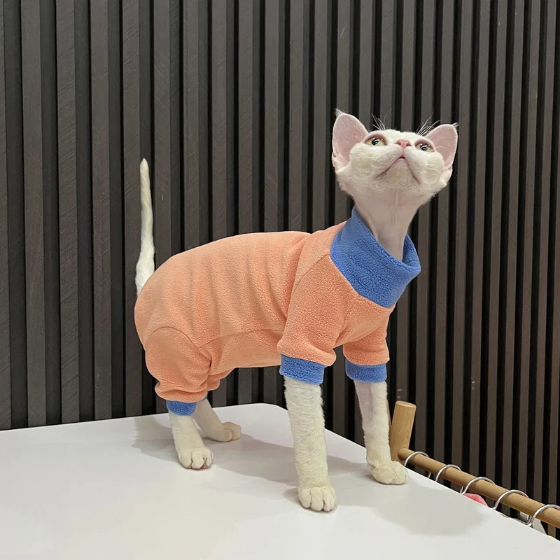

Soft Fleece Pajamas for Small Dogs, Warm Sphinx Cat Clothes, Sphynx Hairless Jumpsuit, Kittens Clothing, Pet Costumes, Winter