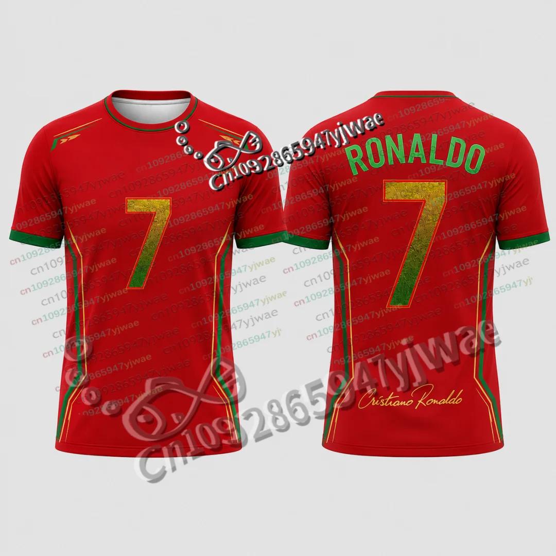 Heißer Verkauf Rushready Ronaldo Nr. 7 Gedenk-Fußballtrikot Sommer Eltern-Kind Sport T-Shirt Sonderedition Fan Fußballtrikot – Detail 9