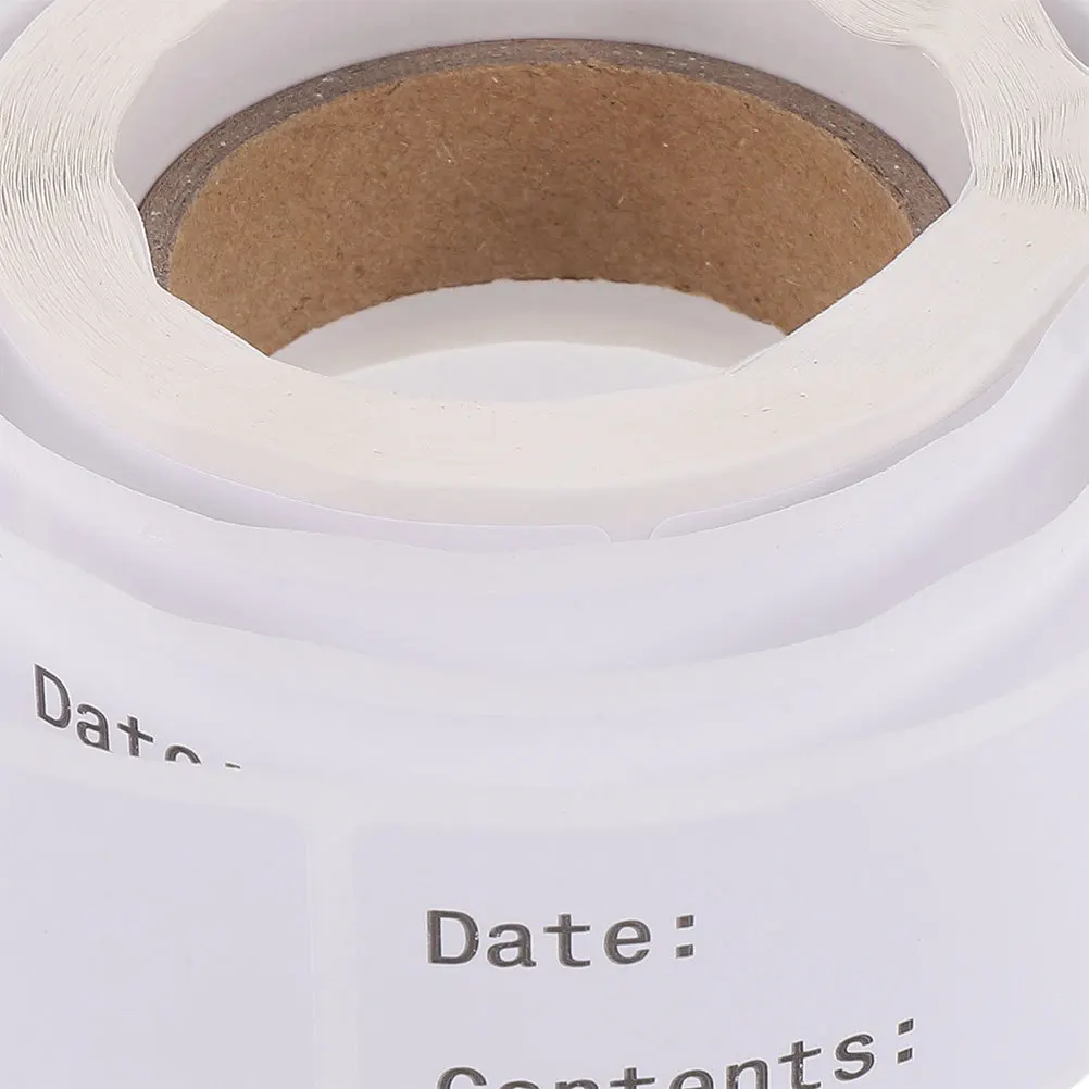1 لفة ملصقات تخزين المواد الغذائية القابلة للكتابة لزجاجات الجرار وحاويات الفريزر وملصقات تحديد التاريخ وتنظيم المطبخ ملصق فارغ #1