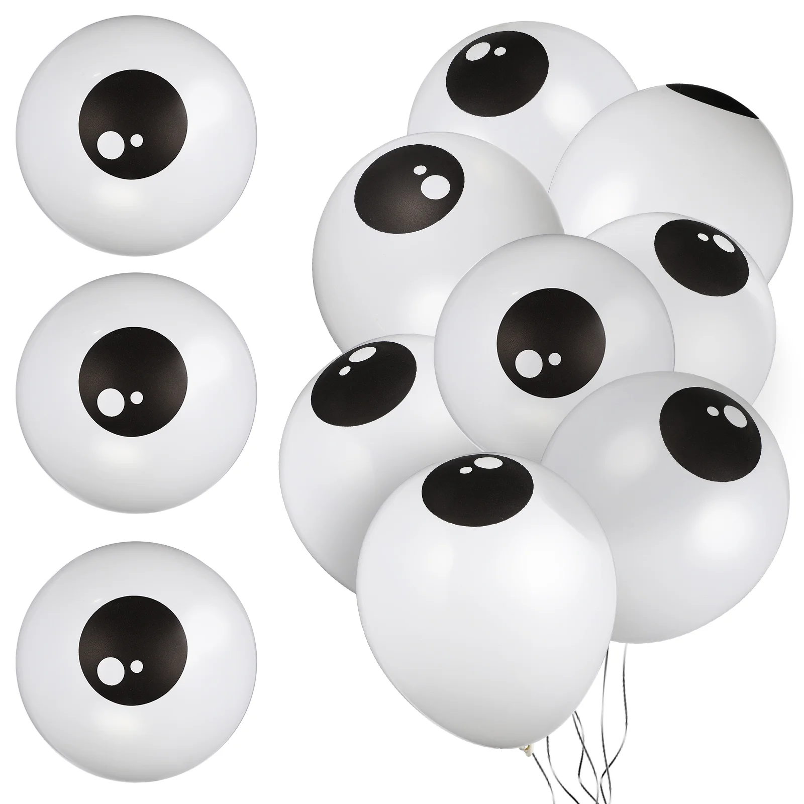 100 Pcs Halloween Party Eyeball Latex Balloons Arch Kit Miniature White Emulsion Funny