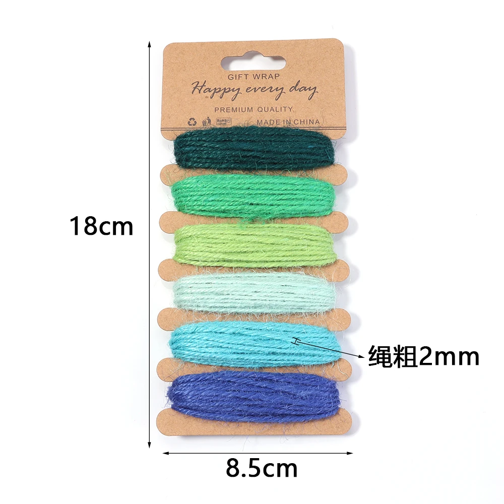 1 مجلس 2 مللي متر حبل الجوت الطبيعي الملونة الكتان القنب الحبل سلسلة DIY بها بنفسك اليدوية المنزل الملابس الخياطة اكسسوارات الديكور بالجملة