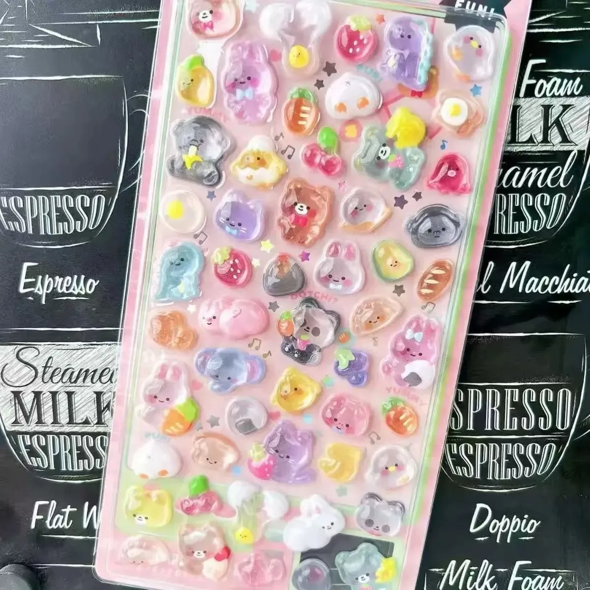 Cartoon /3D Relief Drop Stickers Cute Animals Candy Ghost Scrapbooking Diy Journal Stationery Sticker Deco School Office Supplie view 6
