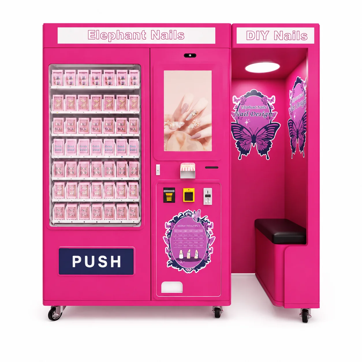Fashion & Modern Self-service AI Art Nail Printer Vending Machine for Shopping Malls and Various Stores Supports API, SDK