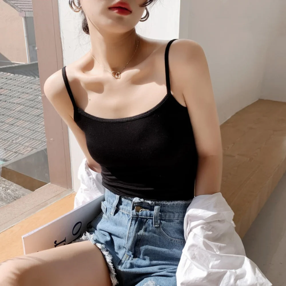 Summer Sexy White Black Tank Top Women Sleeveless T-Shirt Bottoming Tanks Underwear Simple Solid Thin Vest Tops Modal Camisole