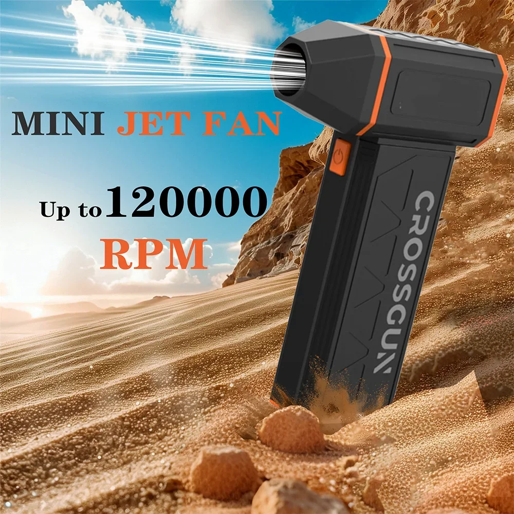 

CROSSGUN Mini Jet Fan High-Speed Turbo Handheld Blower for Car Cleaning Powerful Air Blower Christmas Gift Friendly
