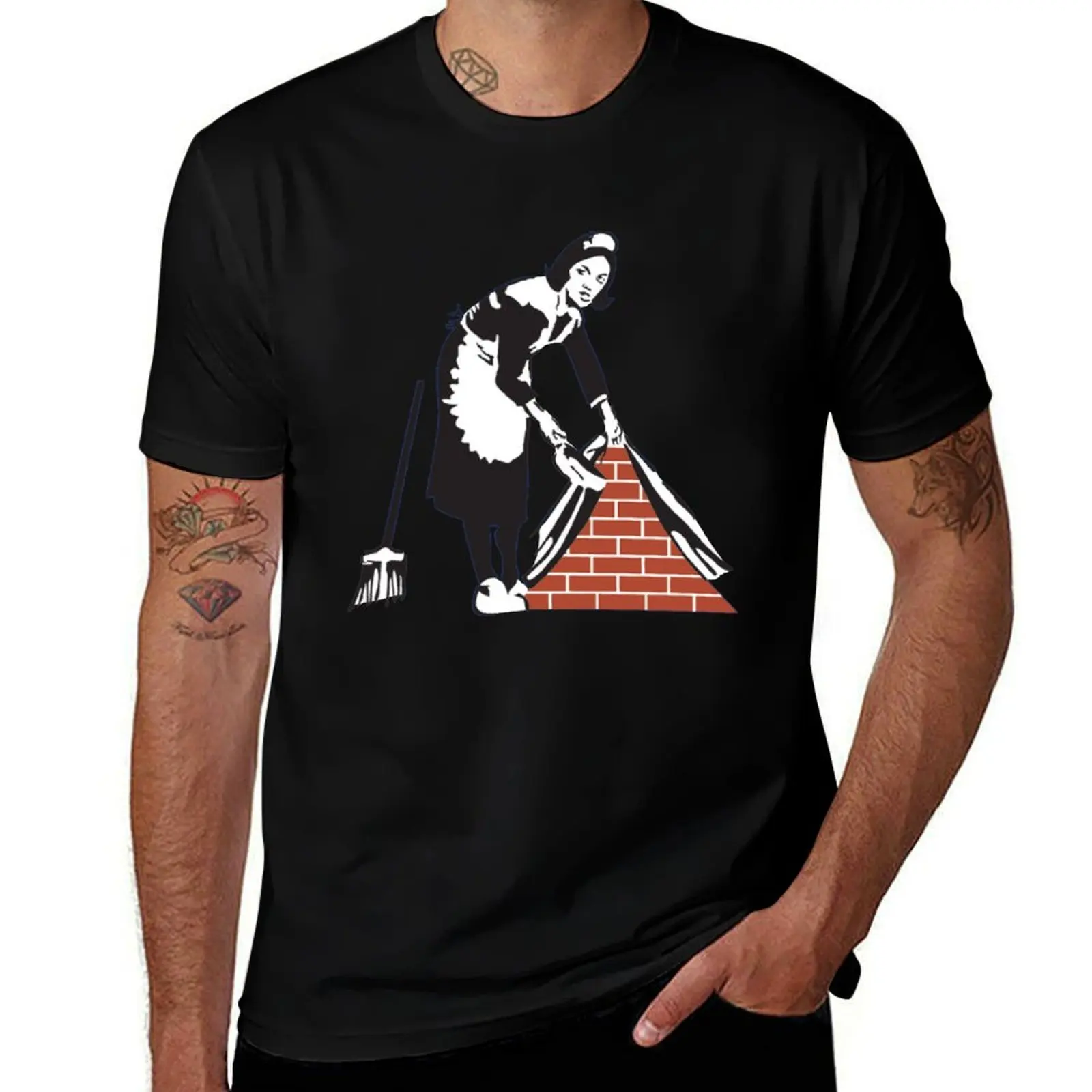Banksy Sweep it Under the Rug! T-Shirt Comfortable Daily Wear Tee T-Shirt