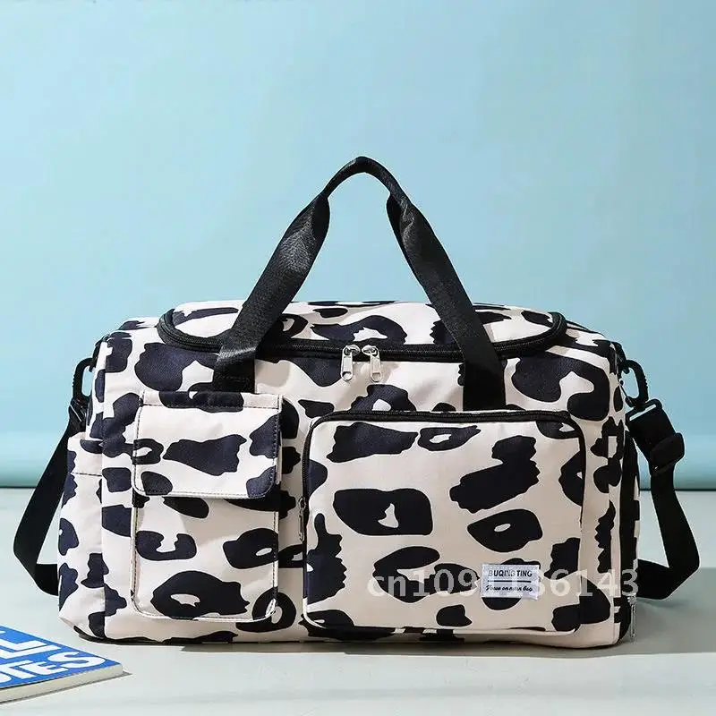 

New Large-Capacity Travel Bag, Short-Distance Travel Ma Bag, Fitness Leopard Bag, Casual Print Luggage Bag, Sports Style Women's