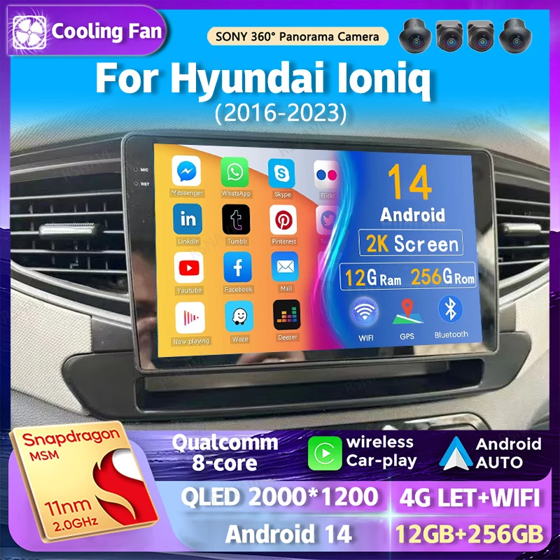 

Android 14 wifi+4G Carplay AUTO BT Car Radio For Hyundai Ioniq 2016-2023 Navigation GPS Video Player Stereo Multimedia DVD DSP