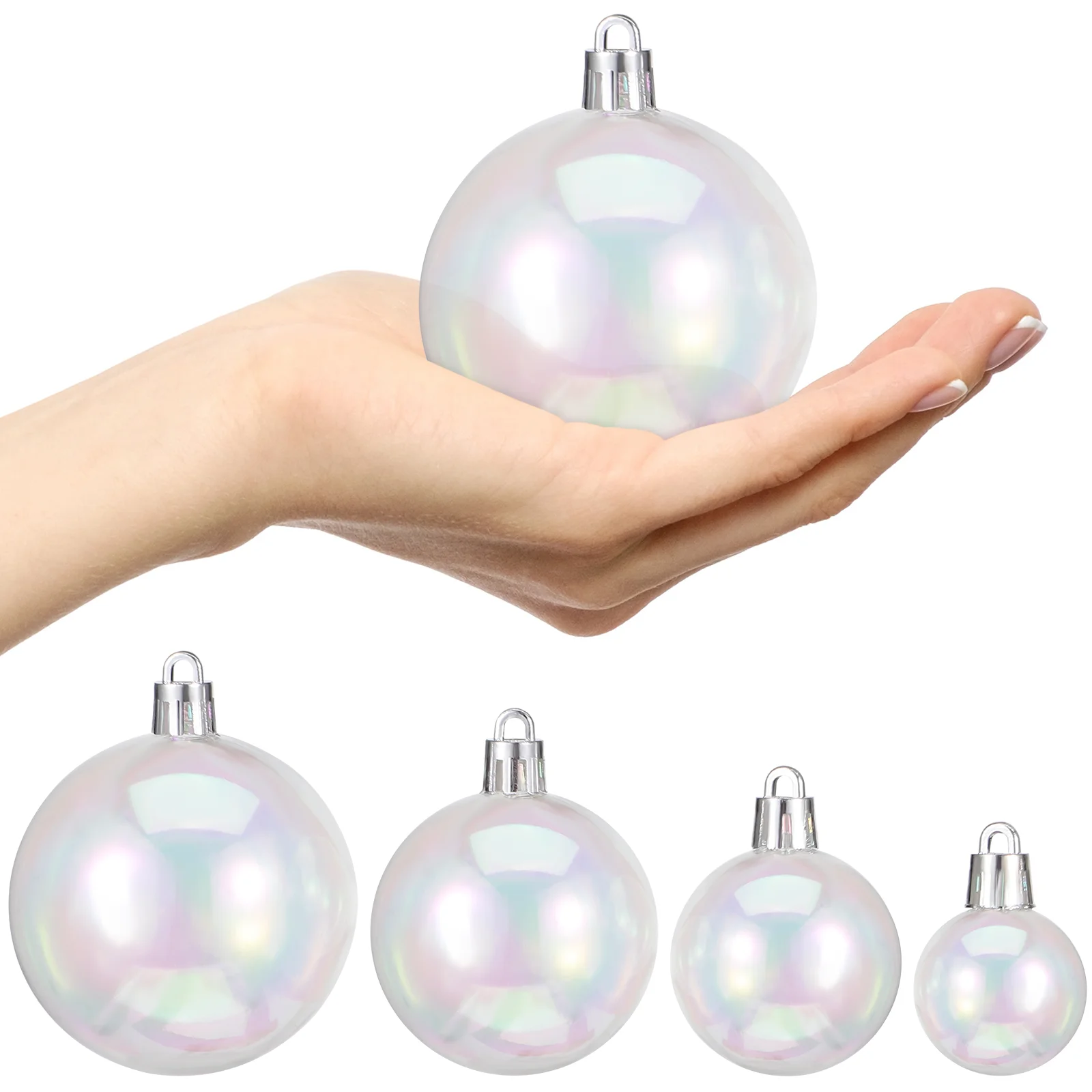 

18Pcs Christmas Transparent Ball Baubles Plastic Shatterproof Xmas Tree Ornaments Hanging Decorative Balls Party Home Decoration