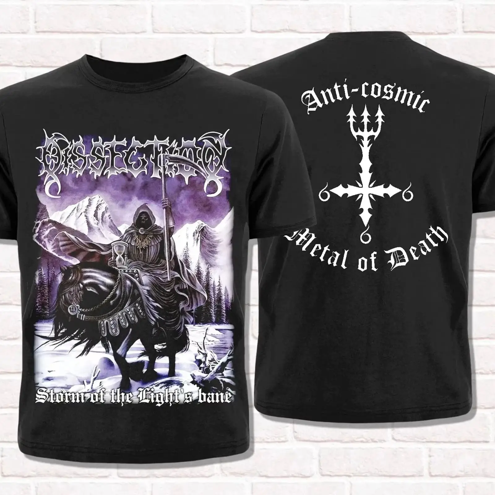 Rock topos tempestade da luz bane 1995 metal preto death metal t dissecção camiseta algodão high street manga curta unisex