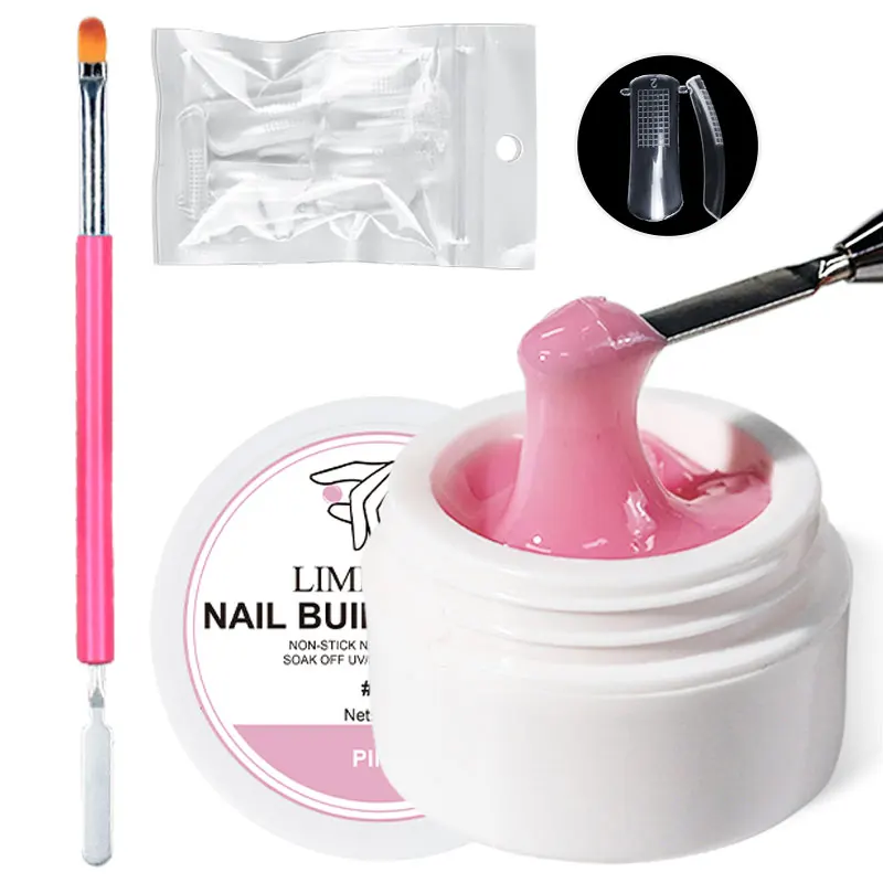 

LIMEGIRL Builder Nail Gel Kit 15ML Non-Sticky Extension Nail Gel Set for Strengthen Nails Art Manicure 3D EffectCan and Carved