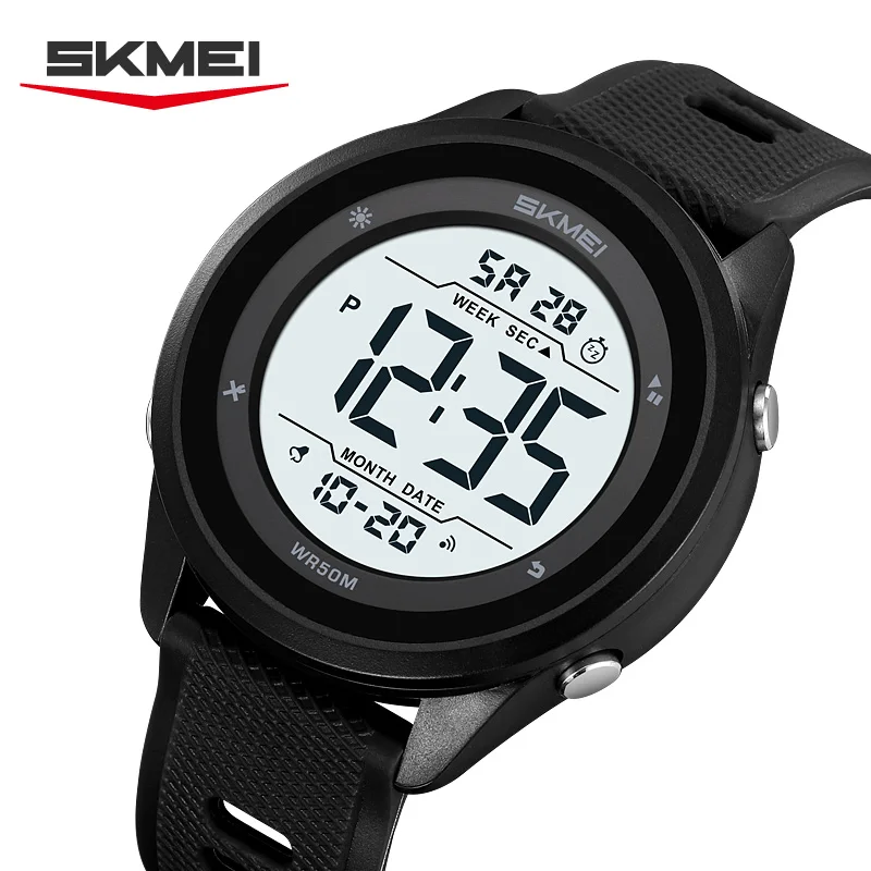 

SKMEI 2498 Спортивные электронные часы Пара Тонкий нейлоновый ремень Будильник Ночник Водонепроницаемые часы Часы Студенческие