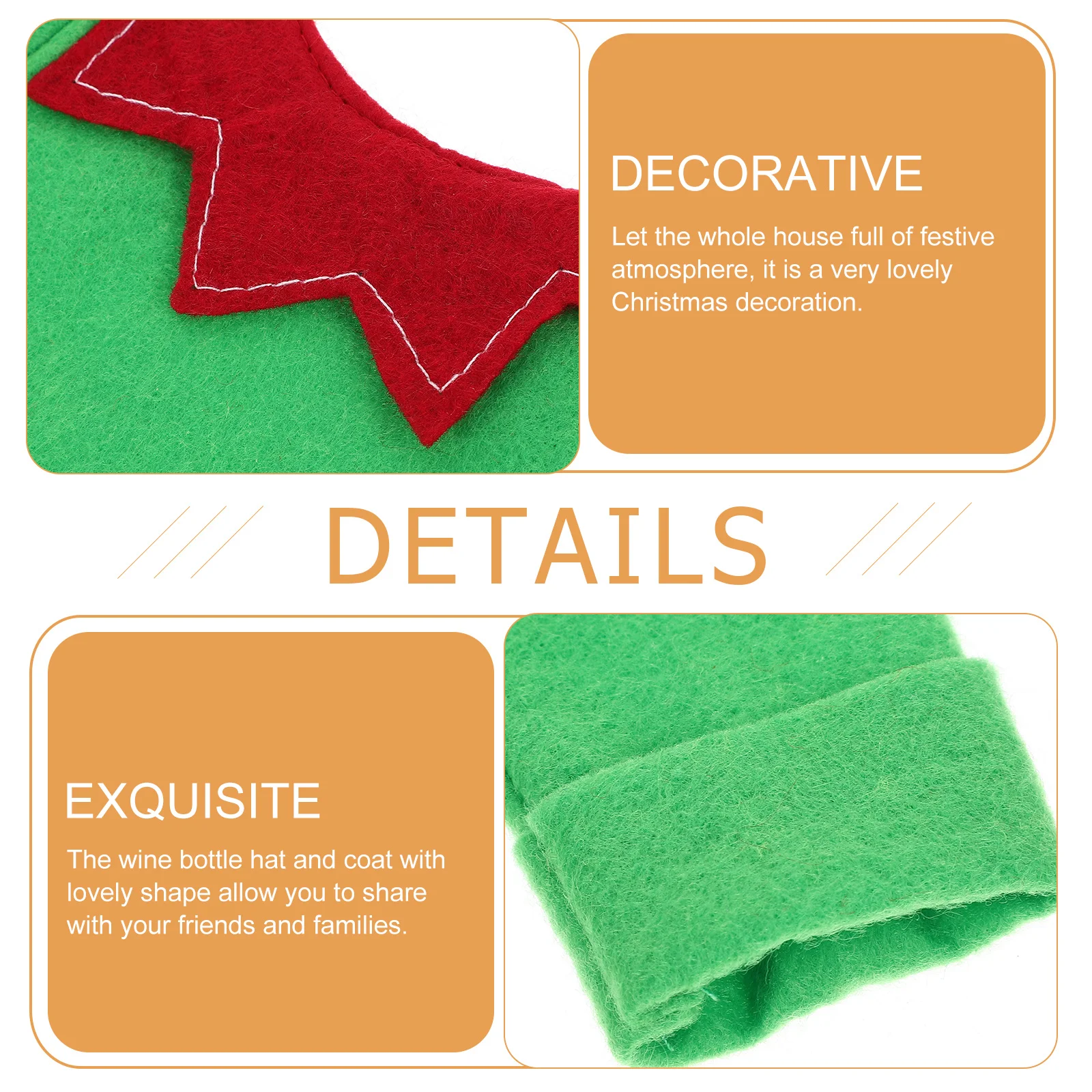 

1Set Christmas Wine Bottle Cover Hat and Coat Set Festive Decor for Xmas Party Supplies Lovely Bottle Decoration Wine Ornament