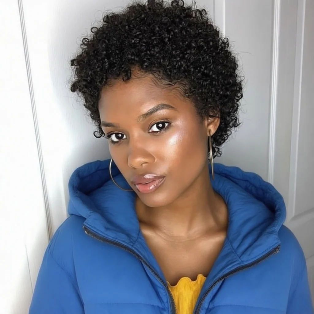 

Короткий парик из натуральных волос с кудрявыми локонами и челкой для женщин, машинная работа