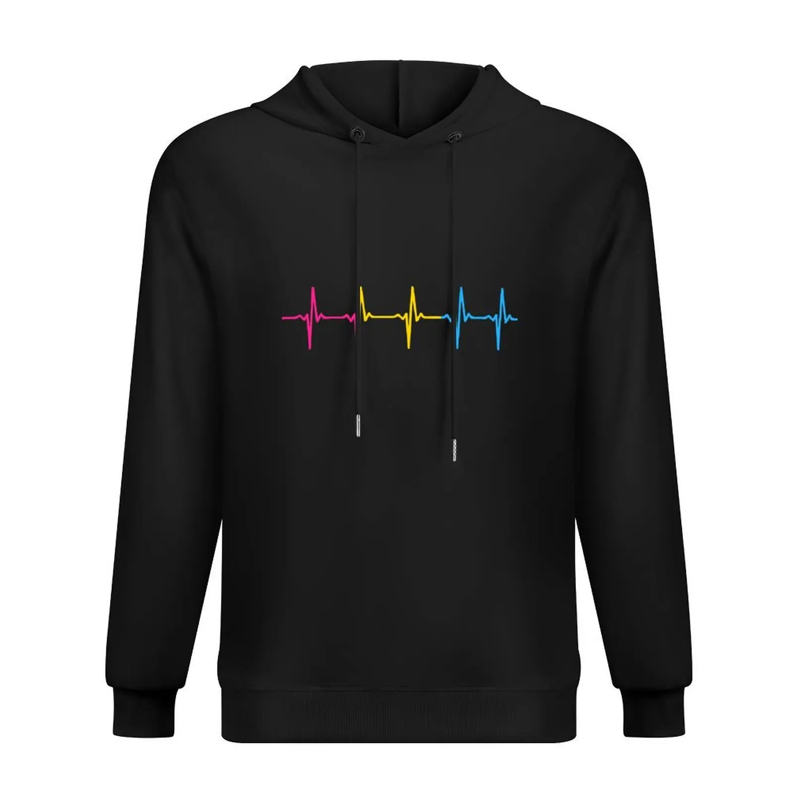 

Pansexual Pride Heartbeat Pulse Hoodie japanese style male clothes winter clothes autumn hoodie