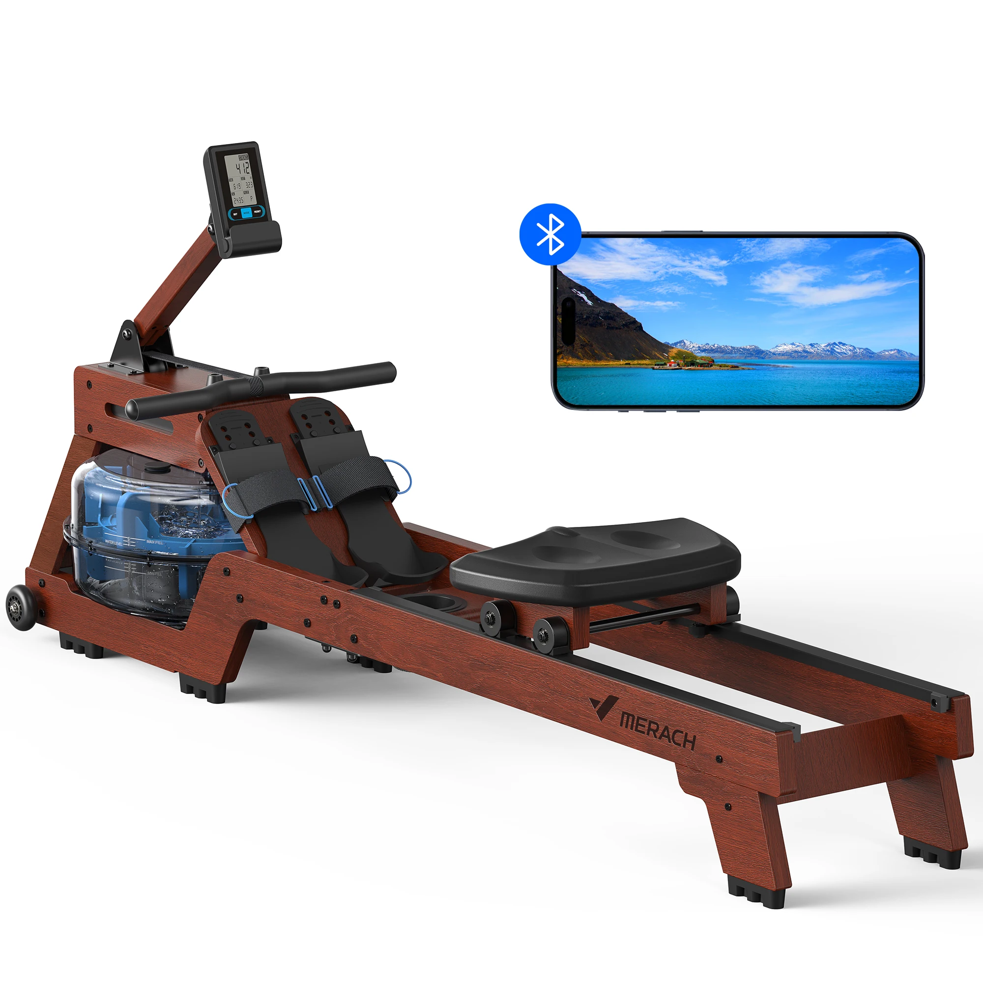 

R14 Water Rowing Machine for Home Use, Finest Solid Wood Row with Professional Monitor
