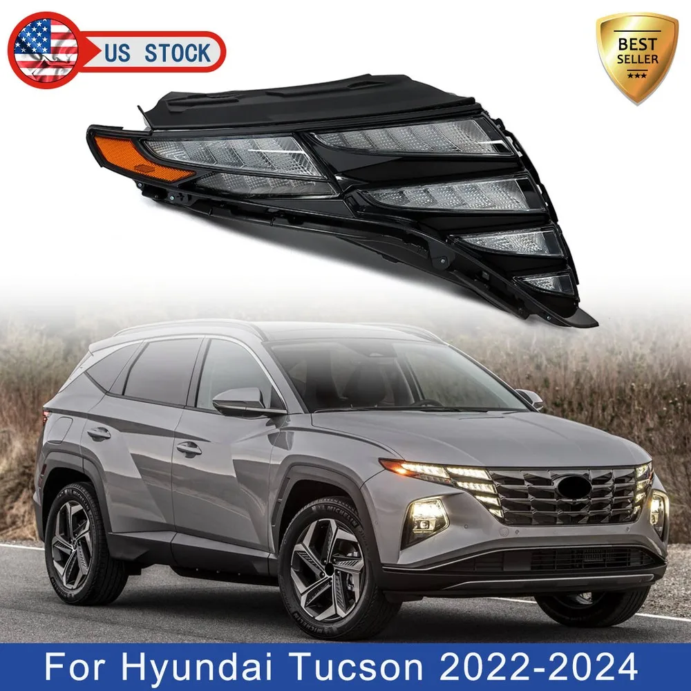 LED DRL Headlight For Hyundai Tucson 2021-2024 Left Right Daytime Running Lights Automotive Driving Lamp Low Configuration