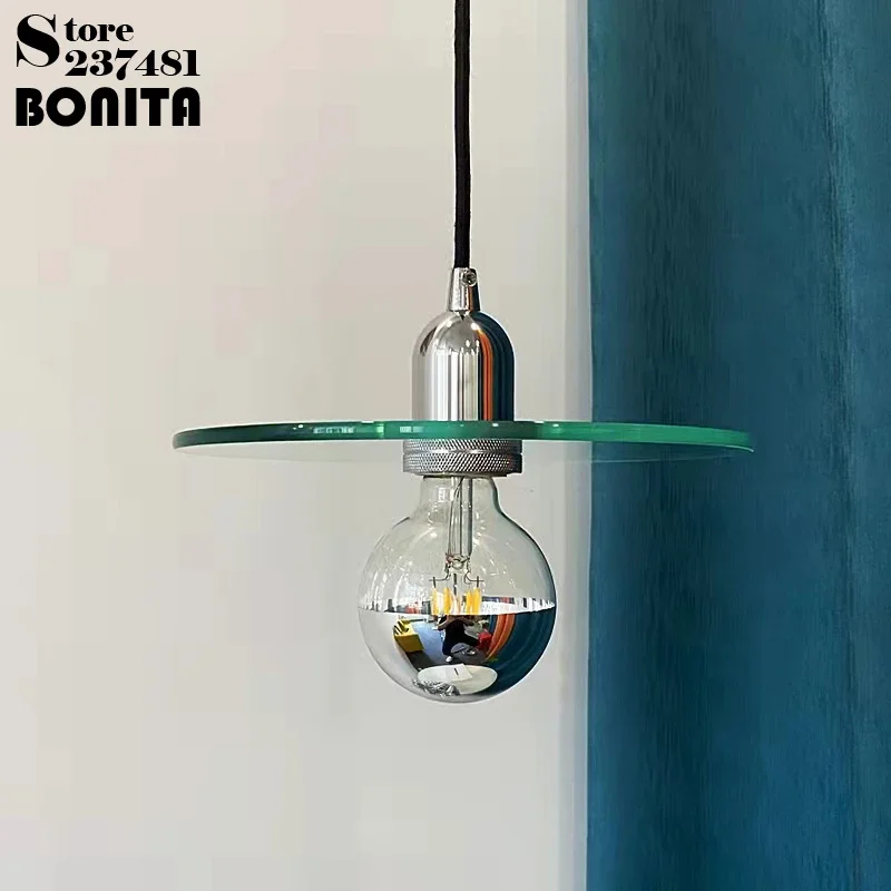 

Modern Creative Glass Disck Small Pendant Lamp Kitchen Restaurant Bedside Aisle Porch Decoration Ceiling Mounted Chandelier