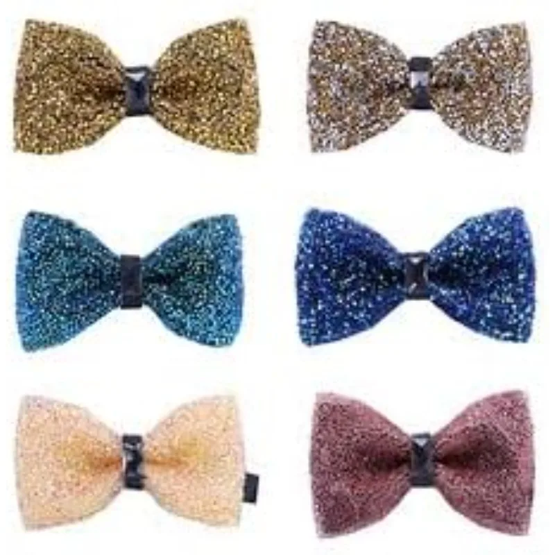 Exquisite Strass-Pailletten-Schleifenkrawatten für Herren, elegante Krawatten für Hochzeiten, Abschlussbälle, Smoking-Accessoires, Geschenke – Detail 2
