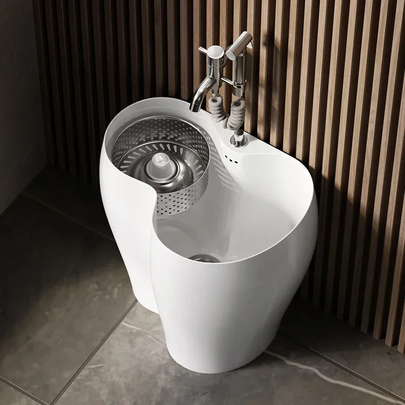MUWTF floor to ceiling mop pool with drain balcony ceramic mop pool bathroom integrated mop pool household