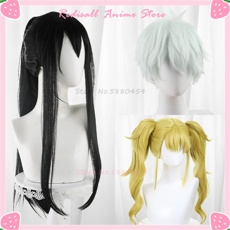 

Kaijuu 8-gou Cosplay Wig Mina Ashiro Reno Ichikawa Kikoru Shinomiya Ponytails Black Yellow Synthetic Hair Kaiju Monster Eight