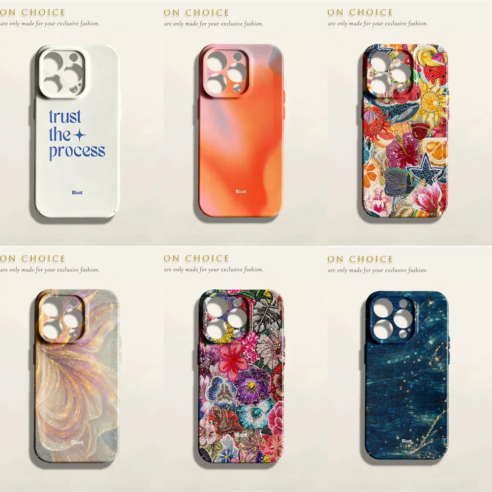 HOT Luxury Glossy Film Hard Phone Case for Samsung Galaxy A37 A57 A07 A16 A56 A26 A55 A35 A15 A54 A14 4G 5G Orange Cloud