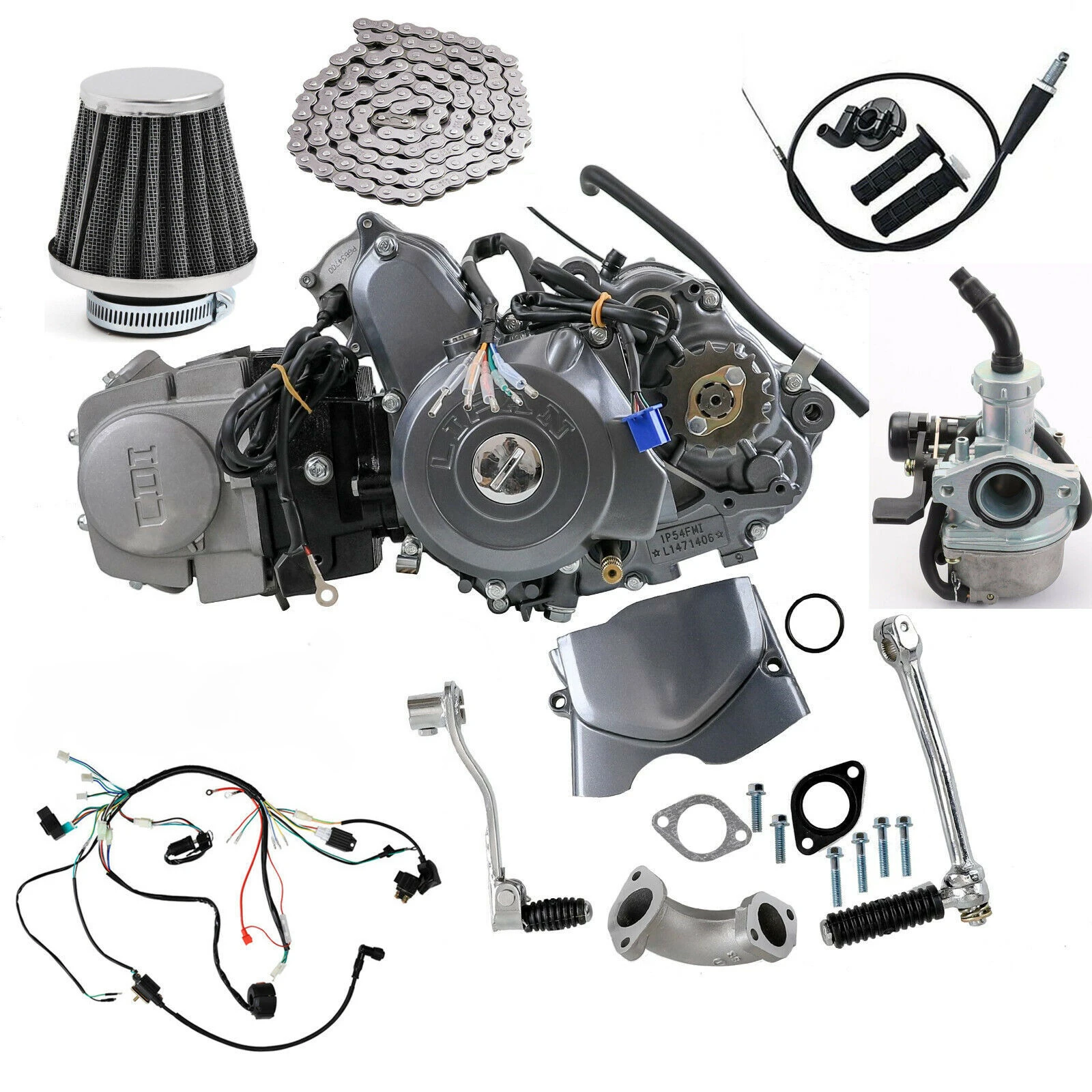 

Lifan 125cc Electric Start Engine Motor Kit for Trail Compatible with FOR CRF70 XR CT110 CRF50 140cc