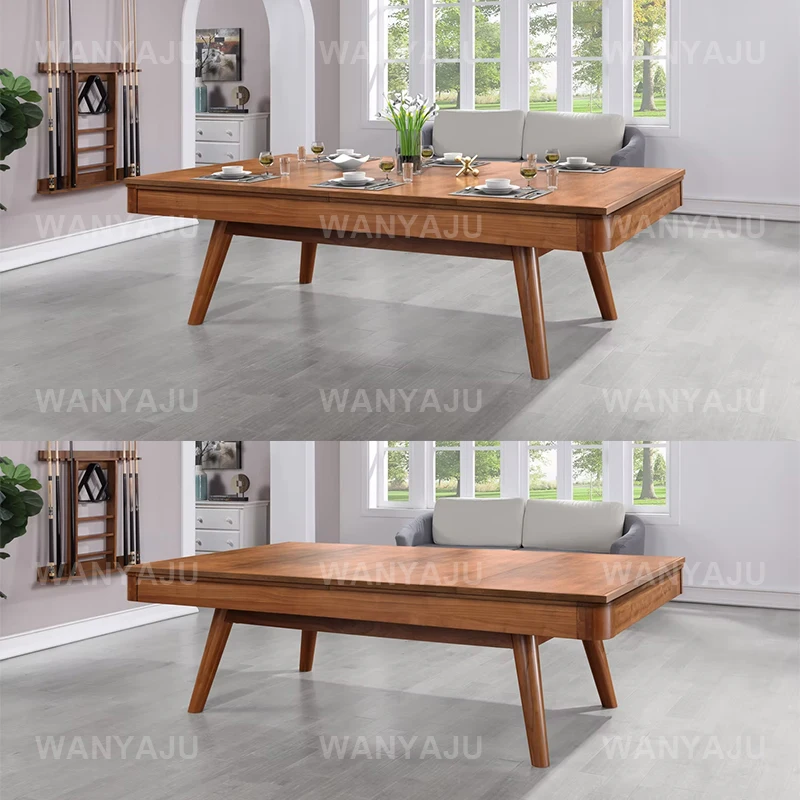Mid Century Modern Vintage Design Dining Billiard Table Professional Slate Natural Finish Rustic Pool Table for Sale