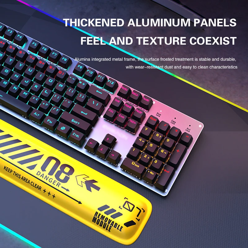 Biochemical Theme Mechanical Keyboard Wired Green Axis Black Axis Hot Swap Mixed Light Keyboard Esports Games Dedicated Keyboard