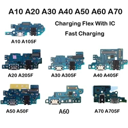 USB Charging Port Connector Board Parts Flex Cable With Microphone Mic For Samsung Galaxy A70 A60 A50 A40 A30 A20 A10 Charging