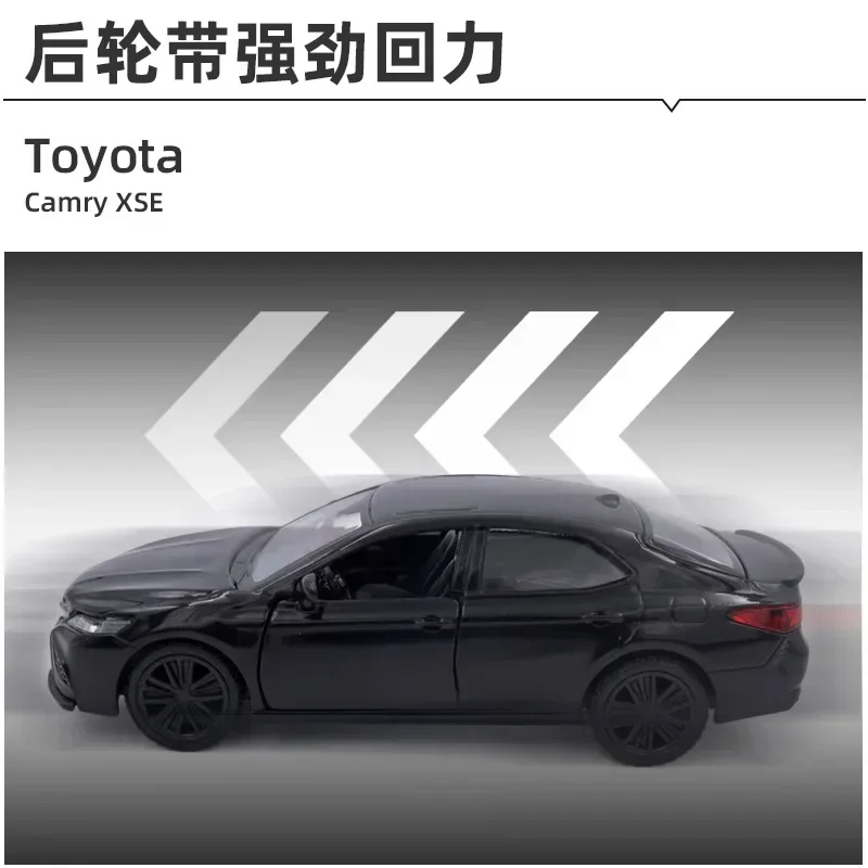 1/36 New Camry XSE Toy Car Model Pull Back Doors Open Alloy Diecast Metal Miniature Vehicles Collection For Kid Gifts