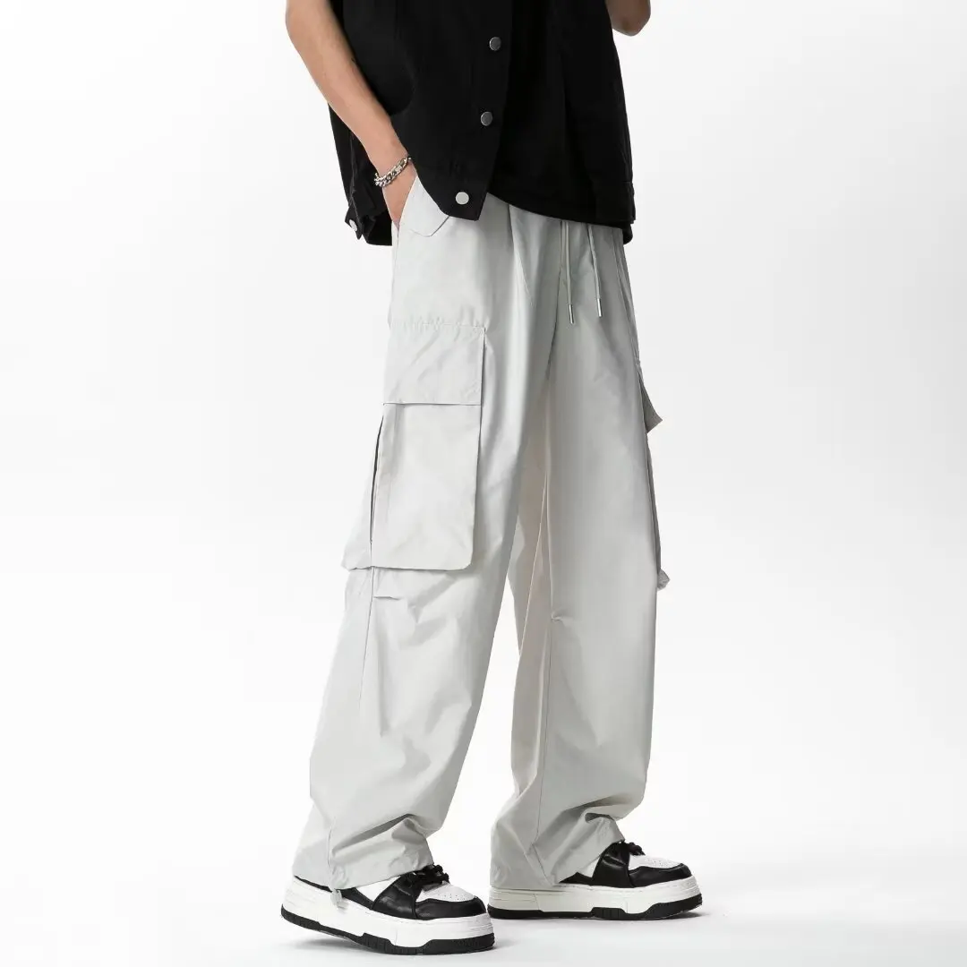 2024 New Cargo Pants for Men's Summer Loose Casual Oversized Straight Leg Pants Japan Korean Fashion Y2k Joggers Streetwear