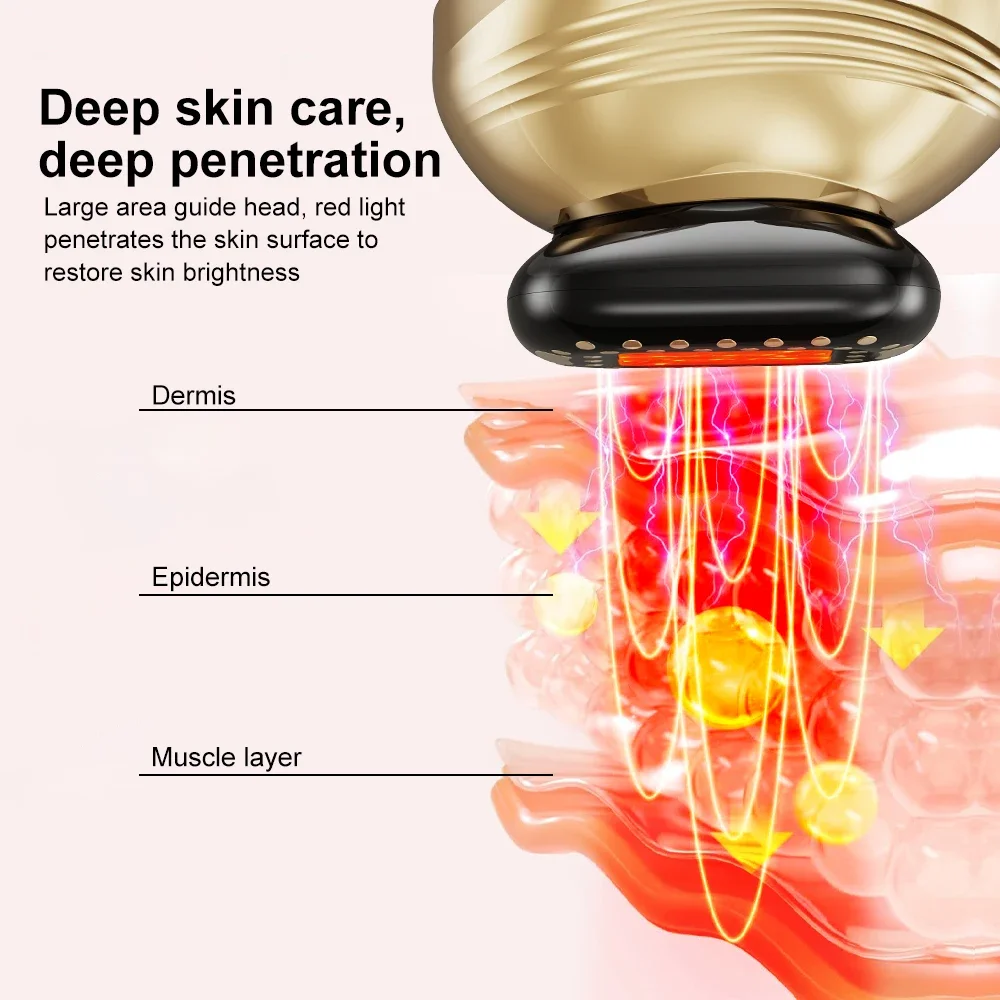 豪華なレザーギフトボックス包装レッド美容機器大面積フェイシャルコンタクトガイドギフトに最適スキンケアツール
