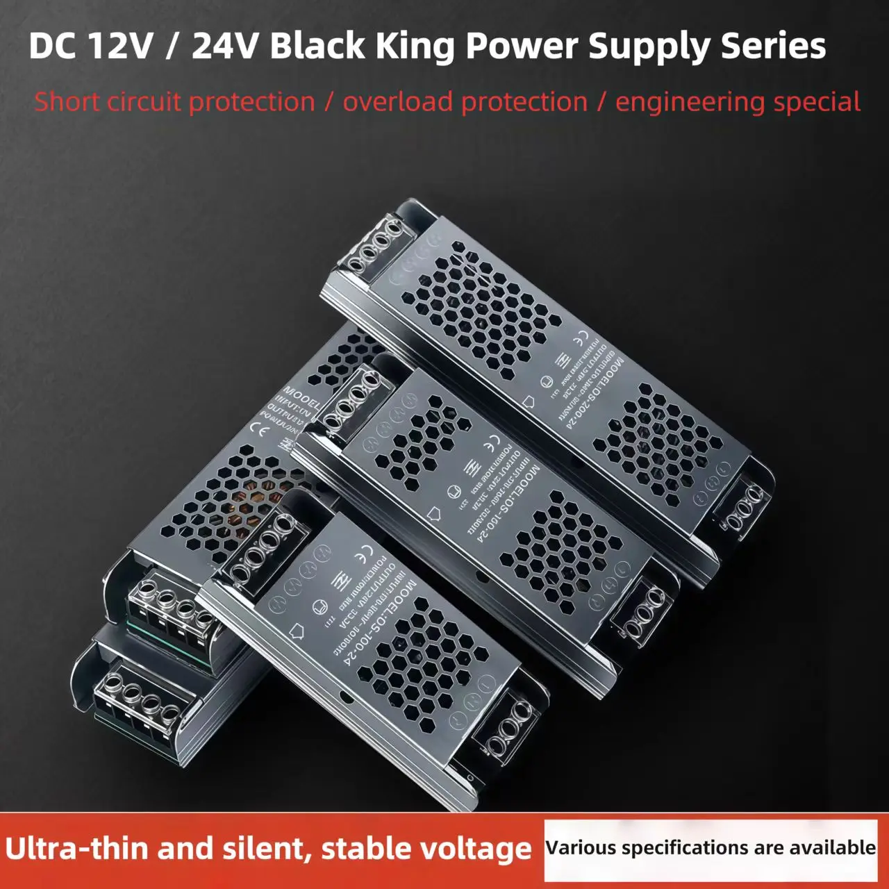 

DELAN Power Supply Unit 12V 24V 60W 100W 200W 300W 400W 180V 220V 264V AC to 12 24 Volt DC LED Strip Driver Lighting Transformer