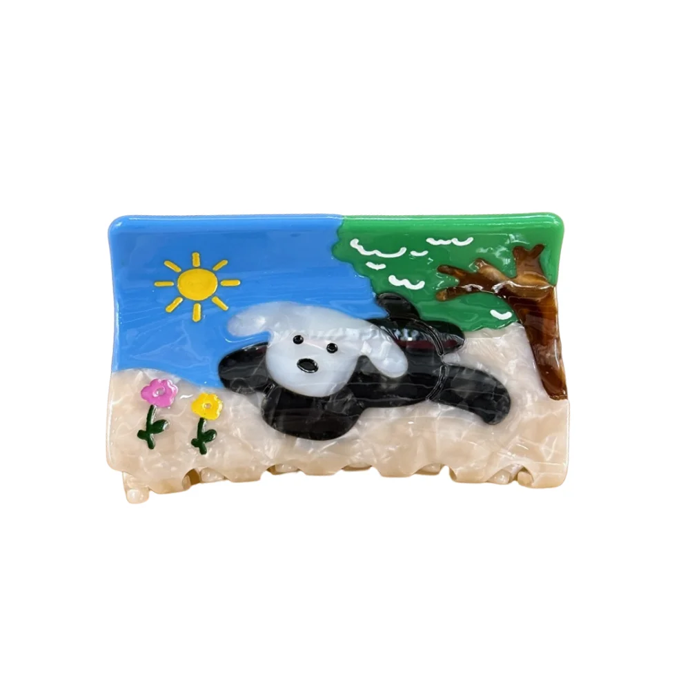 

Childishness Golden Retriever Puppy Hair Claw Korean Style Sweet West Highland White Terrier Dog Hairpin Cute Flower